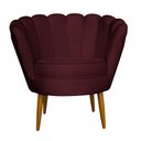 Ver imagem 3 de Poltrona Decorativa Sala de Estar Pétala Veludo Bordô - Montanaris Decor MD MONTANARIS DECOR