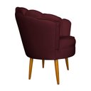 Ver imagem 4 de Poltrona Decorativa Sala de Estar Pétala Veludo Bordô - Montanaris Decor MD MONTANARIS DECOR