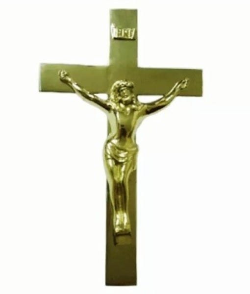 Cristo Com Cruz 35x31x53 - Tumulo, Jazigo e Parede - Bronze