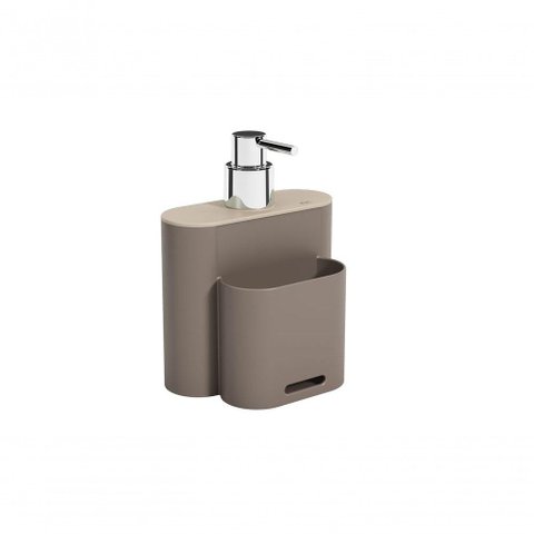 Dispenser Flat 9 X 13 X 16,5 Cm 500 Ml Warm Gray e Light Gray Coza