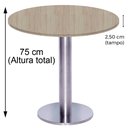 Ver imagem 5 de Mesa Beta Big Inox 75 Cm (alt) Disco Redondo Tampo Mdp Redondo 80 Cm (larg) X 2,50 Cm (alt)