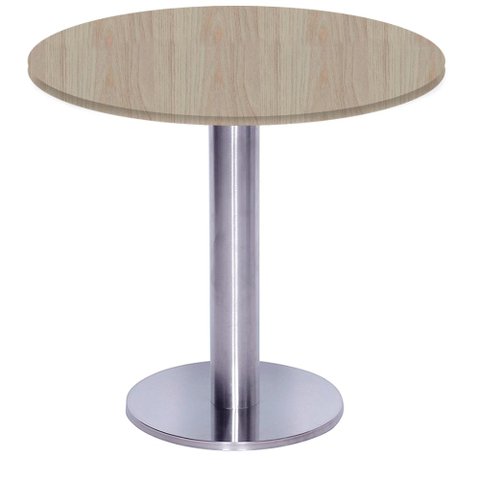 Mesa Beta Big Inox 75 Cm (alt) Disco Redondo Tampo Mdp Redondo 80 Cm (larg) X 2,50 Cm (alt)