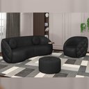 Ver imagem 2 de Sofá 4 Lugares para Sala Living Olimpo 318 Cm M03 Couríssimo Preto Lyam Decor
