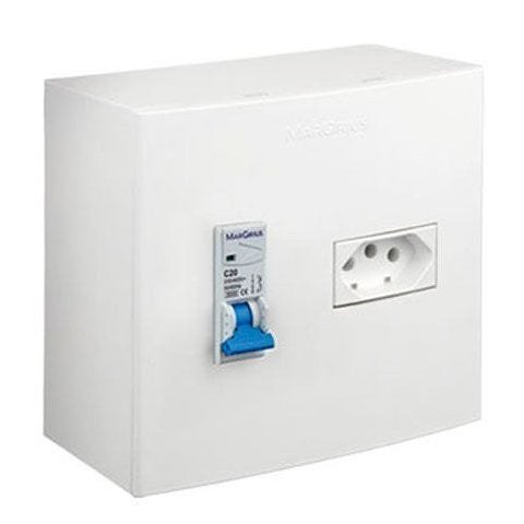 Caixa De proteção Slim Versatil - CP1-20.1 Disjuntor Unipolar 20 A + Tomada 20 A