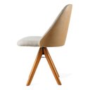 Ver imagem 3 de Poltrona Giratória Mesa Jantar Alto Padrão em Linho e Couríssimo