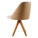 Ver imagem 4 de Poltrona Giratória Mesa Jantar Alto Padrão em Linho e Couríssimo