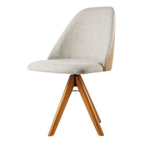 Poltrona Giratória Mesa Jantar Alto Padrão em Linho e Couríssimo