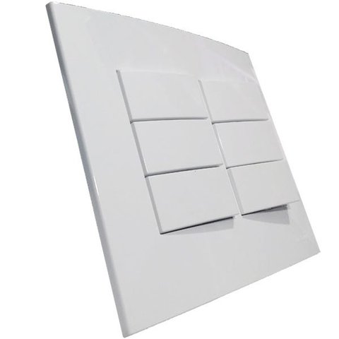 Conjunto 4x4 Linha Sleek Branco Alto brilho - 6 Interruptor paralelo