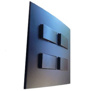 Conjunto 4x4" Linha Clean Preto Fosco - 2 Interruptor Simples + 2 Interruptor paralelo separados