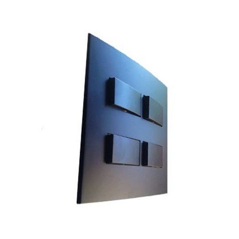 Conjunto 4x4" Linha Clean Preto Fosco - 4 Interruptores Simples Separados