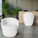 Ver mais imagens de Kit 2 Poltronas Decorativa Beatriz Orgânica Couro Branco