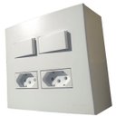 Ver imagem 1 de Caixa Versatil Sobrepor Branco - 4x4" 2 Tomadas 2p+t 20 A+2 Interruptor Simples separados