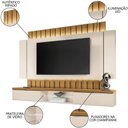 Ver imagem 3 de Painel Tv 70 Pol 219cm Bancada Suspensa Illusion Off/cinamomo - Hb Móveis