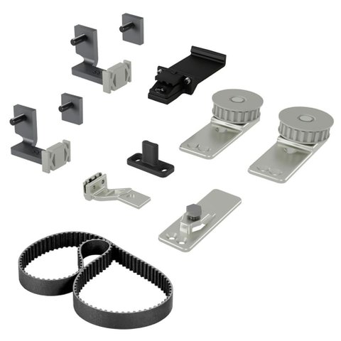 Sistema Sequenziato Syncro 02 Portas 25 a 35mm Fechamento À Esquerda Rometal 01 Kit