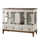 Ver imagem 1 de Cristaleira Agatha 4 Portas e 2 Gavetas Cor Off White com Amêndoa 149 Cm - 63540