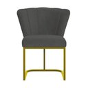 Ver imagem 5 de Kit 2 Cadeiras Poltrona Flor Pés Metal Dourado Mesa Quarto Cozinha Cor:cinza