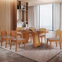 Ver imagem 2 de Mesa Carolina 180 Tampo Mdf Canto Copo 6 Cadeiras Copper Premium Moderna Mobilia
