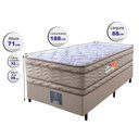 Ver imagem 2 de Cama Box Solteiro Colchão Ortofirm + Box 88x188x71 Double Face Espuma D33 Dourado
