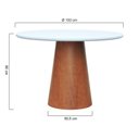 Ver imagem 2 de V9371atbvb Mesa de Jantar Tampo Vidro Base Cone Ø150 Lam. Cinamomo Amêndoa-tampo Ø150cm Branco/vidro