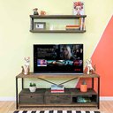 Ver imagem 3 de Rack de Tv Industrial de Ferro e Madeira Style Square 2 Nichos de Gaveta e 1 Nicho Tabaco e Preto