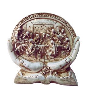 Santa Ceia em Resina com Mãos - Escultura Artesanal para Decoração:modelo2