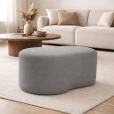 Ver imagem 1 de Puff Feijão Curvo Orgânico Redondo Sala Confortável Moderno Suede:cinza