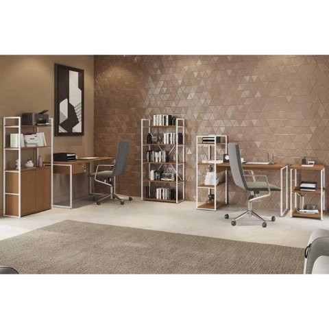 Escritório Completo Industrial 6 Peças Branco - Kappesberg