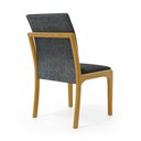 Ver imagem 5 de Cadeira Livia Madeira Maciça Estofada para Mesa de Jantar Linho Chumbo 406