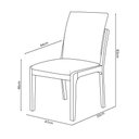 Ver imagem 3 de Cadeira Livia Madeira Maciça Estofada para Mesa de Jantar Linho Chumbo 406