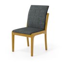 Ver imagem 1 de Cadeira Livia Madeira Maciça Estofada para Mesa de Jantar Linho Chumbo 406