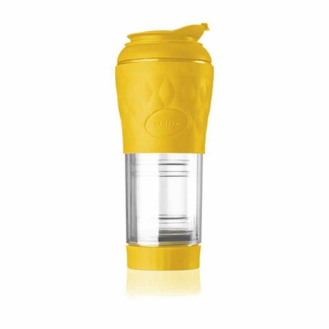 Cafeteira Pressca Portátil por Pressão Manual 350ml Amarelo
