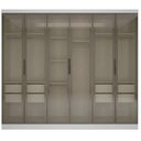 Ver imagem 1 de Guarda Roupa Linea 6 Portas 4 Gavetas Linea Reflecta Neve - Novo Horizonte