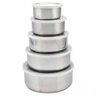 Conjunto de Potes e Tigelas Inox com Tampas 5 Peças - 1