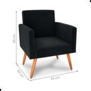 Ver imagem 5 de Jogo de Poltronas e Puff Conjunto de Sala para Sala de Estar Veludo Inca Espuma D20 Preto Fixo