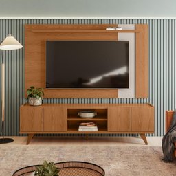 Painel para Tv Leme com Rack Brazos - Colibri Móveis - Freijo - 2
