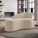 Ver imagem 1 de Namoradeira Compacta Decorativa Orgânica Auren 100cm Suede Bege - Desk Design