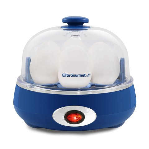 Elite Gourmet Egg Cooker com Capacidade para 7 Ovos e Função Automática (azul)