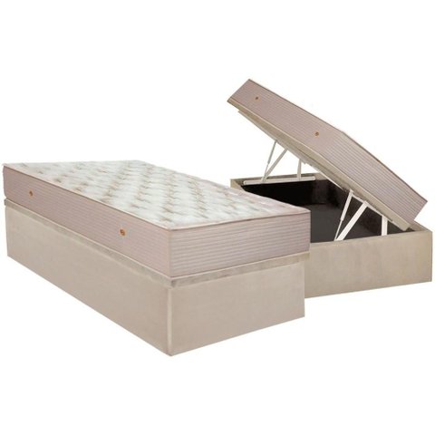 Cama Box Baú Solteiro: Colchão Molas Superpocket Ensacadas Ortobom Orthotel Superluxo + Base Crc