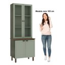 Ver imagem 6 de Armário Cozinha Cristaleira Conecta Frizz Verde Mint/Ebano