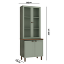 Ver imagem 5 de Armário Cozinha Cristaleira Conecta Frizz Verde Mint/Ebano