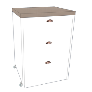 Mesa Multiuso Projeto Camarim Madeirado com Assento Estofado Hunter/ Branco