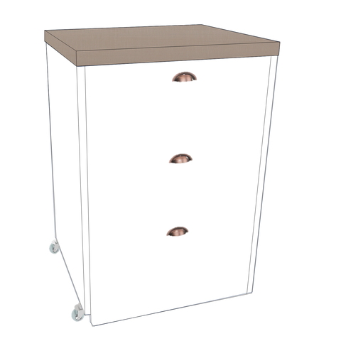 Mesa Multiuso Projeto Camarim Madeirado com Assento Estofado Hunter/ Branco