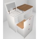 Ver mais imagens de Mesa Multiuso Projeto Camarim Madeirado com Assento Estofado Hunter/ Branco