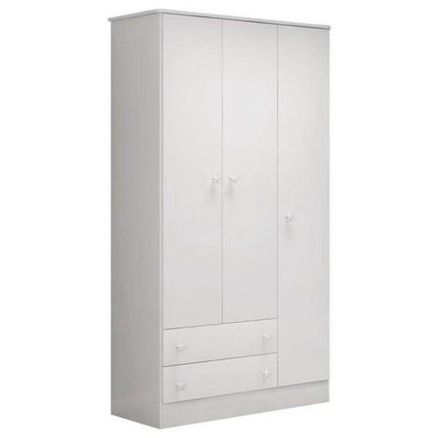 Guarda-Roupa Infantil 3 Portas 2 Gavetas Doce Sonho Qmovi Branco