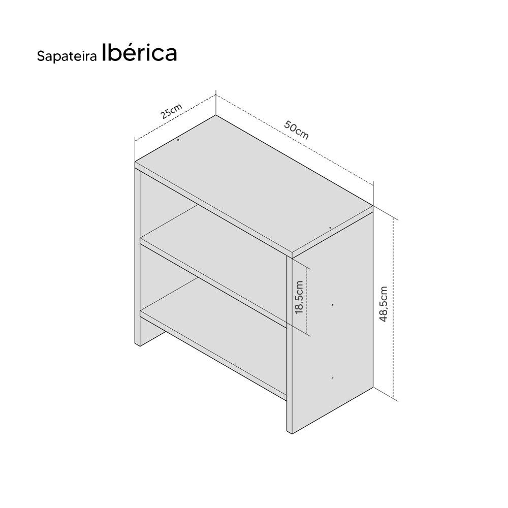 Sapateira Pequena para Quarto Sala 50 X 40 X 25cm - Carvalho - 5