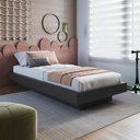 Ver imagem 2 de Cama de Solteiro Flutuante Solteiro para Quarto MDF MDP Grafite 92cm x 192cm