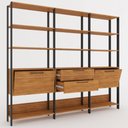Ver imagem 3 de Closet 2 Portas 2 Gavetas 100% Mdf Aurora Marrom/Preto Fosco - Pnr Móveis