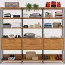 Ver imagem 6 de Closet 2 Portas 2 Gavetas 100% Mdf Aurora Marrom/Preto Fosco - Pnr Móveis