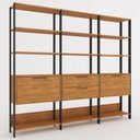 Ver imagem 5 de Closet 2 Portas 2 Gavetas 100% Mdf Aurora Marrom/Preto Fosco - Pnr Móveis