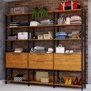 Ver imagem 2 de Closet 2 Portas 2 Gavetas 100% Mdf Aurora Marrom/Preto Fosco - Pnr Móveis